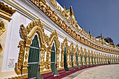 Myanmar - Sagaing, Umin Thounzeh (the 30 Caves), a colourful crescent-shaped colonnade within which there are 45 Buddha images. 